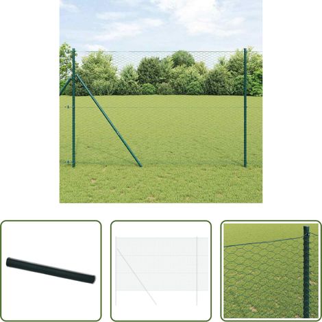 vidaXL Jardin -  Clôture hexagonale Vert 1,6 x 25 m PVC (1/5)
