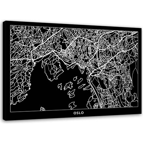 Cadre déco Plan de ville d'Oslo 100x70 (1/5)