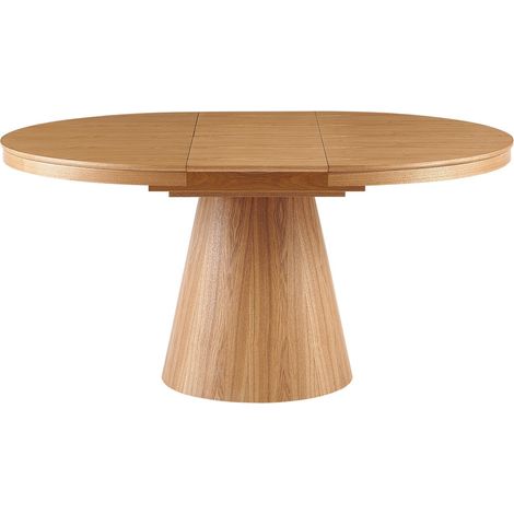 Table à manger ronde extensible 4/6 pers. effet Chêne 120/160x120 cm - Trento (1/5)