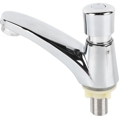 Robinet temporisé à poussoir – Laiton, arrêt automatique – Économie d'eau – Pour lavabo, cuisine, salle de bain, collectivités (1/5)