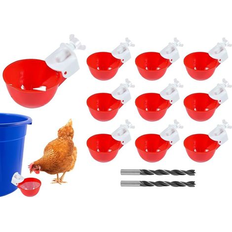 10 abreuvoirs poules DIY auto + 1 forets, poulets/canards/oies/dindes/pigeons
