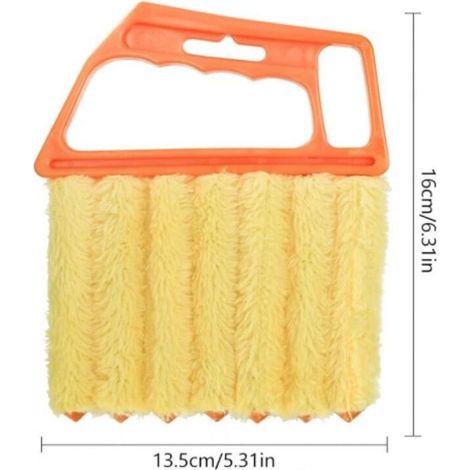 Lot de 2 brosses de nettoyage des volets roulants, nettoyage des lames, brosse à rideau à 7 lames, outil de nettoyage de rideau, brosse de fenêtre, climatiseurs (1/3)