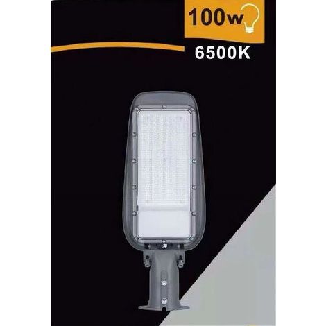 TrAdE Shop Traesio - Lampione Stradale Led 100 W 9000lm Grigio Ip65 Luce Bianco Freddo 6500k Rl02-100w - (1/3)
