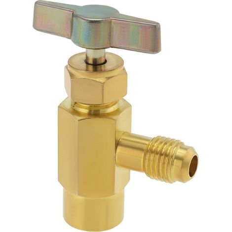 R600a Décapsuleur de valve de réfrigérant en laiton filetage femelle de 1,2 cm vers filetage mâle SAE 6,35 mm auto-scellant pour climatisation réfrigérant