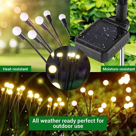 Lumière Solaire - Non spécifié - 10 LED - Étanche IP65 - Décoration Jardin - Blanc Chaud (1/4)