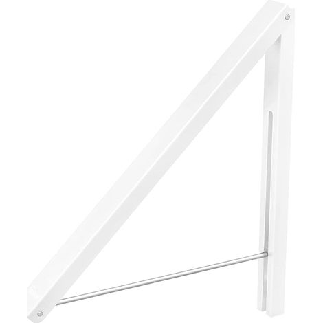 Folding Wall Mounted Retractable Aluminum Clothes Hanger White