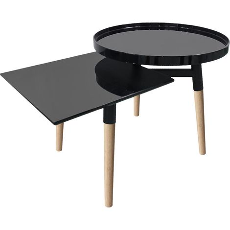 Tavolino Butler 200 in bambù e MDF nero lucido (1/3)
