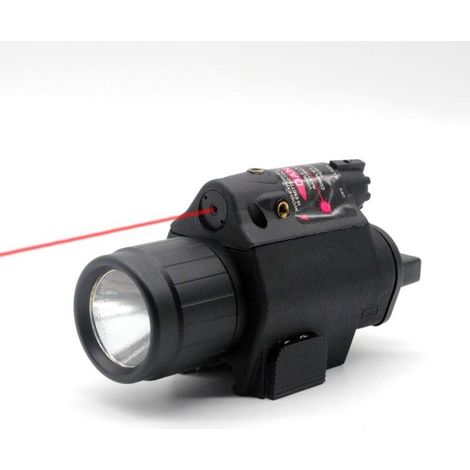 LED Flashlight with Pressure Switch and 20mm Picatinny Rail Red