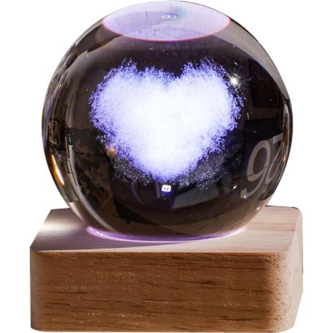 3D-Galaxie-Kristallkugel-Nachtlicht, kreatives Geburtstagsgeschenk, USB-Anschluss, Holzsockel, für Wohn- oder Schlafzimmer – Absatz 5 (1/5)