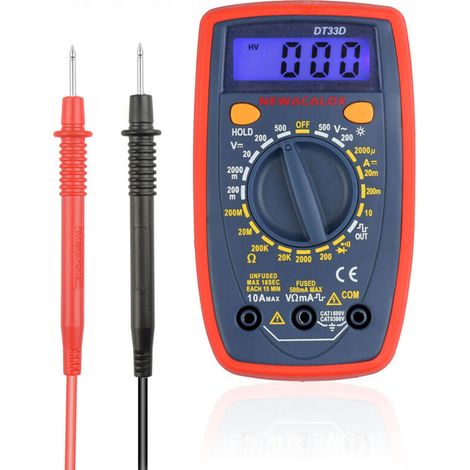 SABIR Multimètre Numérique Portable, Testeur Électrique 2000, Multimètre Digital, Voltmètre,Ampèremètre,Ohmmètre,Mesure La Tension AC et DC, Le Courant DC, La Résistance, La Continuité, La Diode (1/5)