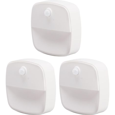 Lot de 3 veilleuses sans fil à détecteur de mouvement, alimentées par piles, portée de 2 m, idéales pour les couloirs et les escaliers. (1/5)
