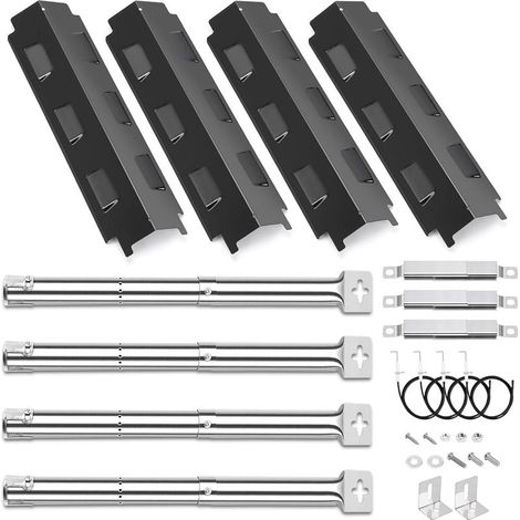 15 - Brenner - Querrohr - Hitzeverteiler - Edelstahl und Emaille - Für Charbroil Barbecook Tenneker Gasgrill - Silber - 36,5 x 2,5 cm (1/5)