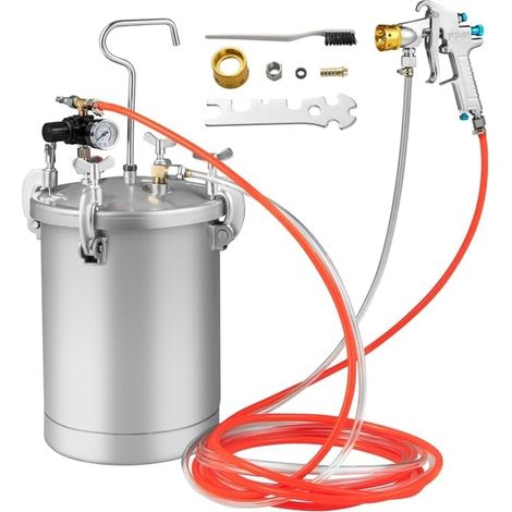 GOPLUS Pistolet à Peinture Pulvérisateur avec Réservoir de 15 L,avec 2 Buses pour Application de Peinture à l'Eau (1/5)