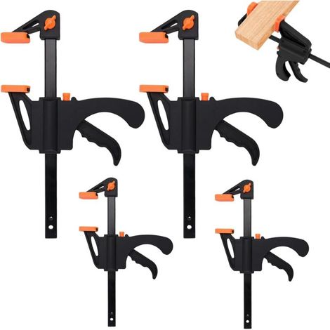 Serre Joint Menuisier rapide Largeur de Serrage 150/300mm Pour le travail du bois, le travail du métal, l'artisanat, le bricolage, les projets ménagers Force de Serrage Maximale 68kg