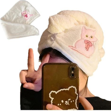 Serviette , Lot de 1 Serviettes de Séchage en Microfibre Super Absorbantes avec Boutons, de Super Doux et Absorbant avec(Blanc)