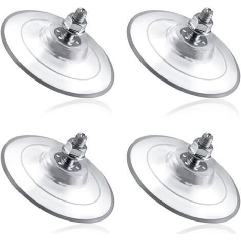 Set mit 4 großen Saugnäpfen mit M8, 85 mm, aus transparentem PVC - Besonders starke und robuste Kristall-Saugnäpfe (1/4)