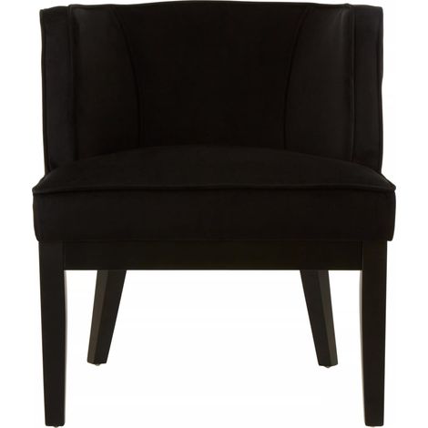 Interiors by Premier Black Velvet Chair, Supportive Backrest Lounge Chair, Easy to Clean Velvet Accent Chair, Space-Saving Small Chair (1/5)