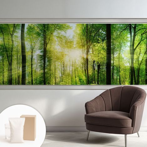 Papier peint intissé décoratif pour salon chambre et cuisine Facile à poser avec colle Harmonie de la forêt 250x104 cm (1/5)