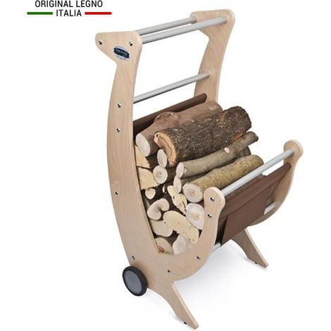 Carrello per legna camino legnaia Telo Marrone L50 x P50 x 100H Made in Italy (1/5)