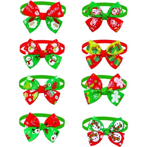 8-teiliges Set Weihnachtsfliegen für Haustiere, leicht und bequem (1/5)