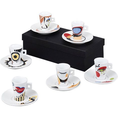 ZELLER Cappuccinotassen Set 12-teilig Faces