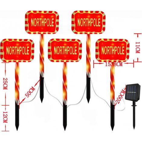 Piquets lumineux LED de Noël panneau rectangulaire extérieur, coque PS, IP65, non réglable, décoration festive pour jardin et cour CT-1 (1/5)