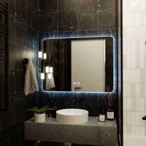 Miroir LED Rectangulaire 80x60 Desembuage Gradable Lumiere Froide (1/5)