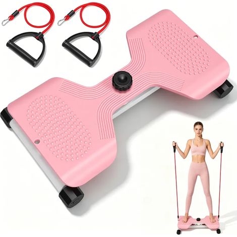 Plateau de torsion fitness avec 2 bandes élastiques, travail musculaire core, silencieux, charge 136 kg, pour usage domestique homme femme (1/5)