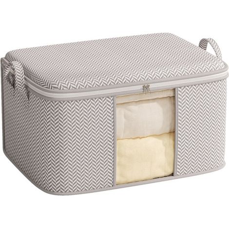 Boîte de rangement pliable Irovami avec couvercle pour vêtements, idéale pour l'organisation de votre dressing. Bac en tissu pliable pour armoire, parfait pour le rangement de la maison. (1/5)