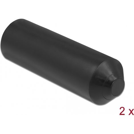 Delock Tapas de extremo con adhesivo interior 80 x 25 mm 2 piezas negro