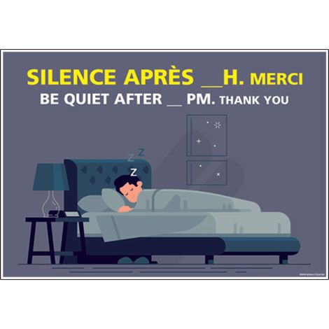 PANNEAU SILENCE APRES ...H (H0320-PERSO) - Adhésif - 210 x 150 mm