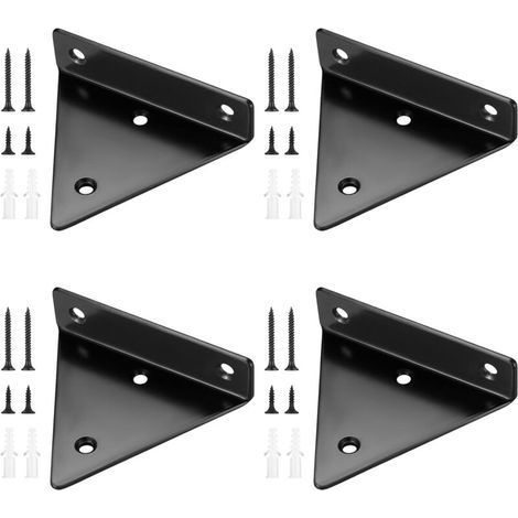 4 Pieces Floating Shelf Brackets, Invisible Triangular Wall Shelf Brackets, Metal Wall Shelf Bracket for Shelf,80100mm (1/5)
