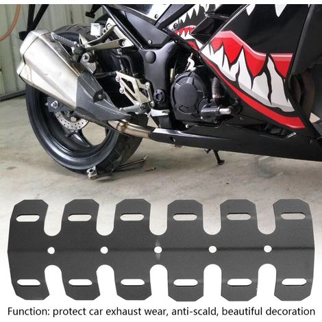 Cachepot de silencieux moto, protection échappement courte, capot anti-chaleur noir, habillage tubulaire résistant. (1/5)