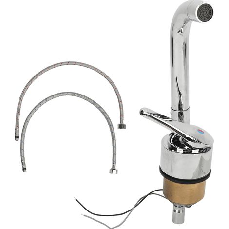Rubinetto girevole a 360 gradi per camper, realizzato in acciaio inox 316, per l'erogazione di acqua calda e fredda in camper, furgoni camperizzati e roulotte. (1/4)