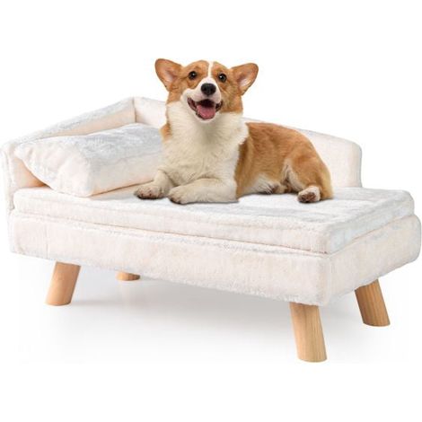 Dog Sofa Bed With Removable Cushion, Pillow, Wood Legs (1/5)