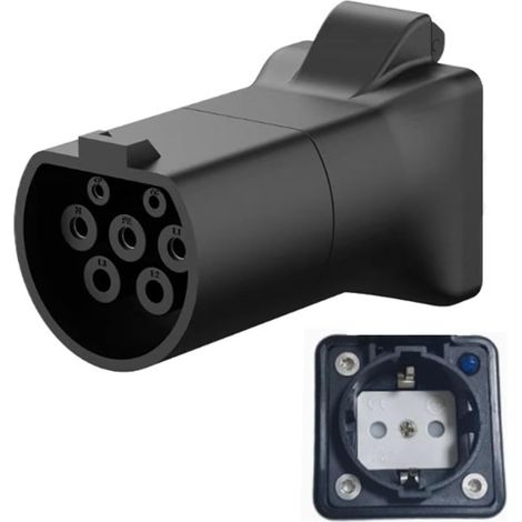 Adapter, 3,5 kW, 16 A, 220 V, Typ 2 auf Schuko-Stecker, Fahrzeug-Netzanschluss, kompatibel mit MG4, MG5, ZS, Marvel R (1/5)