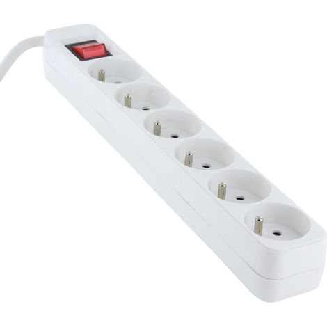 Bloc 6 x 16 A avec Interrupteur - 1 m - Blanc (1/4)