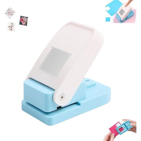 1 pièce - Perforatrice en forme de tampon - Perforatrice carrée - Perforatrice à papier - Bleue - Tampon - Perforatrice carrée - Convient pour les loisirs créatifs, le scrapbooking et les cartes faite (1/5)
