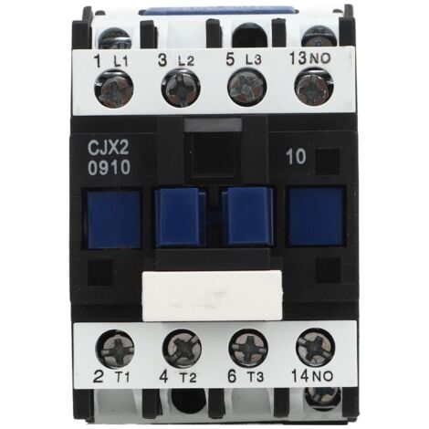 Contacteur de puissance électrique CJX2 0910, Contact argenté triphasé avec base de montage sur Rail Din pour moteur AC 9A (1/4)
