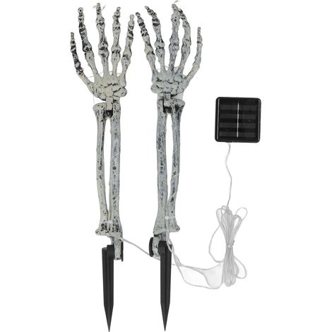 Solarbetriebene LED-Lichterkette mit Skeletthänden – gruselige Dekoration für Rasen, Veranda und Garten (1/5)