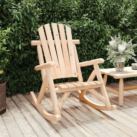 Chaise à bascule/Fauteuil à bascule,Grand confort de jardin 69x96x101 cm bois massif d'épicéa -FR32031 (1/5)