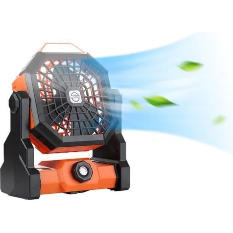 Ventilateur de Bureau, Ventilateur avec Lumière LED 3 modes, Ventilateur usb, Réglable à 270, pour Maison, Camping et Bureau (1/4)