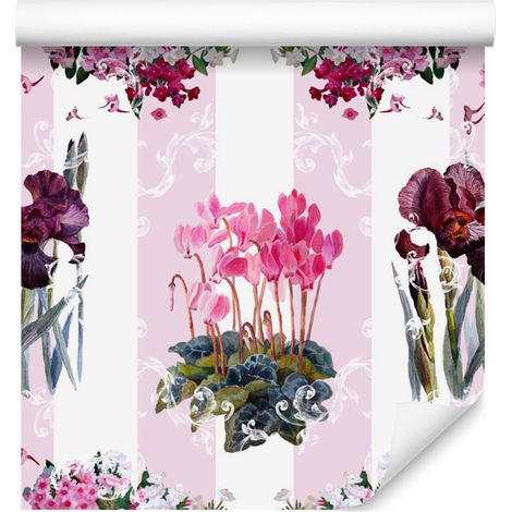 Carta da parati con piante, fiori, natura e orchidee per soggiorno e camera da letto, 50x1000 cm (1/5)