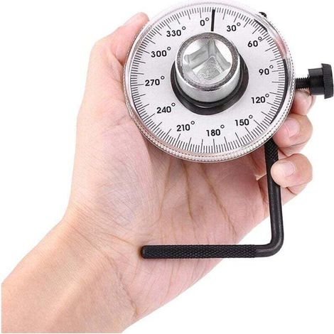 Jauge d'Angle de Couple, Cle Dynamometrique 1/2 Pouce Jauge de Serrage de Torsion Gauge Angulaire Couples 360 ​​Degrés Réglable Outillage Mecanique Auto