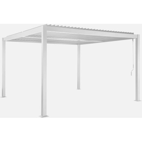 Pergola bioclimatica 3.6x3.6m in alluminio e acciaio con lamelle orientabili