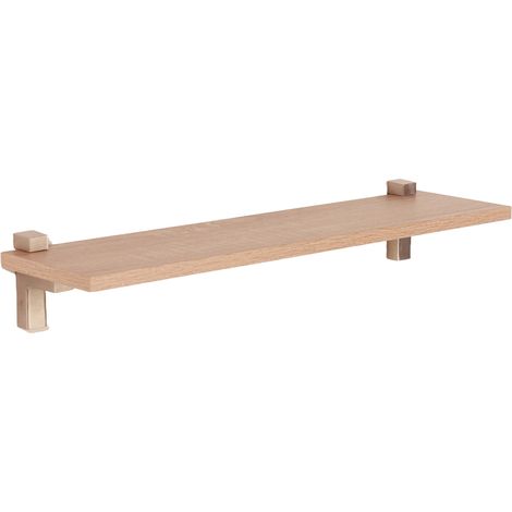 Levant 60 cm Slim Shelf with "L" Shape Bracket - Metal - L15 x W60 x H1.6 cm - Oak