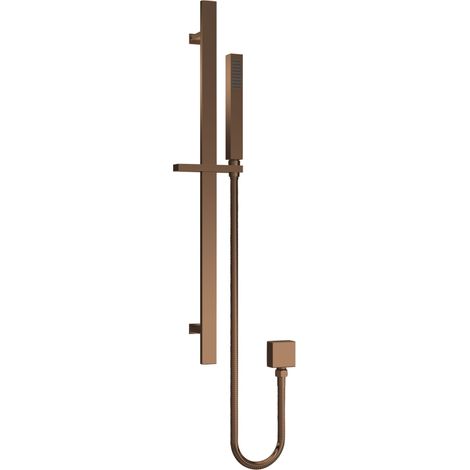 Nuie Square Slider Rail Shower Kit with Outlet Elbow - Brushed Bronze (1/2)