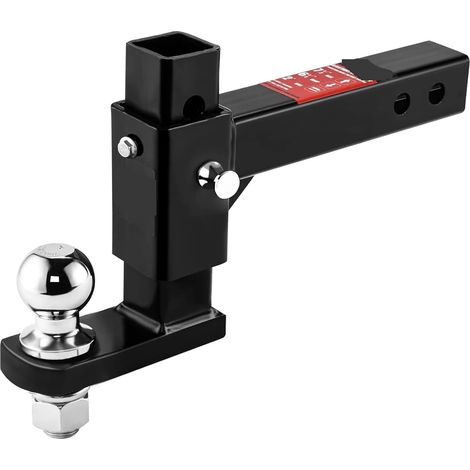 Support De Boule D'attelage De Remorque Réglable, Adapté Récepteur De 2 Pouces, Aux Doubles Boules De 2 Et 2-5/16 Pouces, 12 000 LB/8 000 LB, Chute De 6 Pouces/Hauteur De 6 Pouces(A) (1/5)
