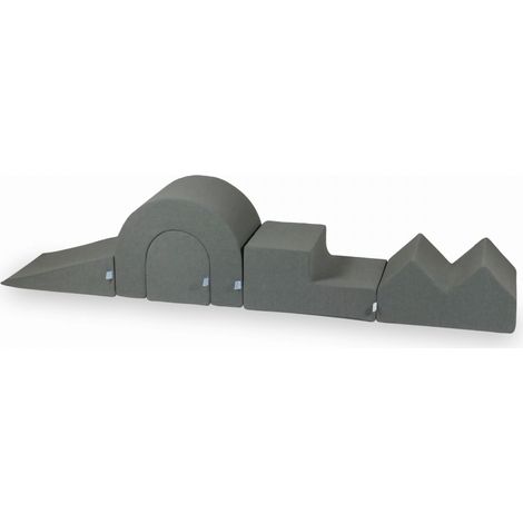 Parque infantil de espuma gris, 5 piezas (1/5)
