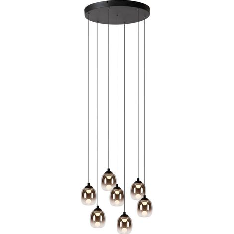 Lampadario Tamino Lucide glamour nero 7 luci LED 3000K (1/2)